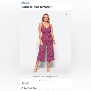 Dark pink crop jumpsuit